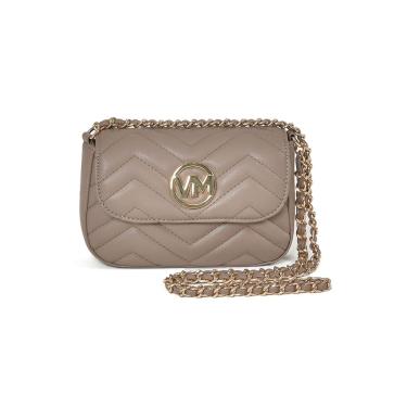 Imagem de Bolsa Via Marte Tiracolo Crossbody Estruturada Matelassê Alça Corrente Fixa B2-604