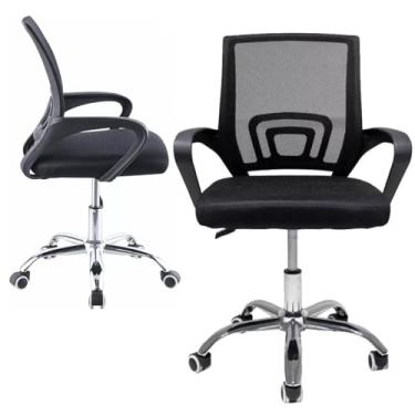 Imagem de Cadeira de Escritorio Ergonômica Preto Estofado de Mesh