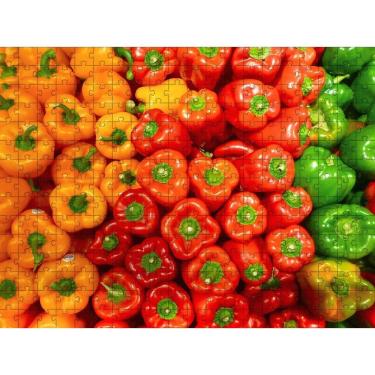 Imagem de Quebra-Cabeça Pimentões Coloridos De 300 Peças Em Mdf