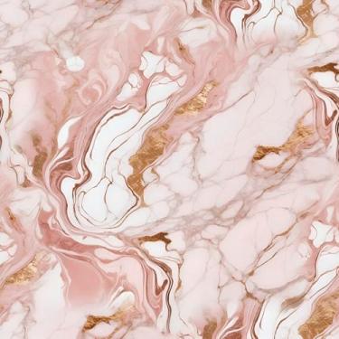 Imagem de Papel De Parede Adesivo Mármore Dourado Rose Branco Rosê 3m