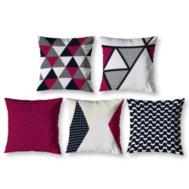 Imagem de Kit 5 Capa de Almofada 40cm x 40cm Decorativas Estampadas com Zíper Sa