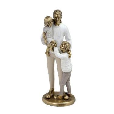 Imagem de Escultura Familia Pai Com Filha e Filho Em Resina - Espressione