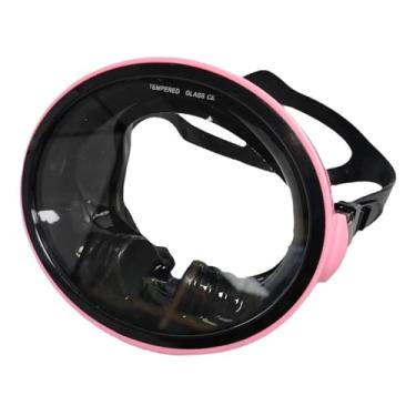 Imagem de Dynwave Máscara de natação óculos subaquáticos óculos de mergulho lentes transparentes à prova de vazamento visão ampla equipamento compacto, Moldura Rosa