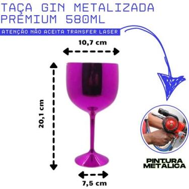 Imagem de KIT 30 Taças Gin 580ml Metalizadas Premium - JR Marketing Promocional,