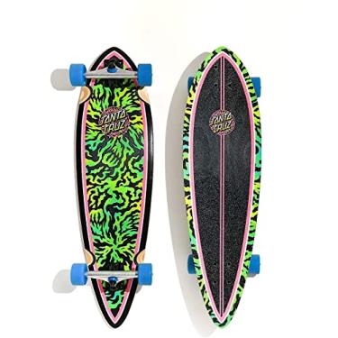 Imagem de Santa Cruz Skate Obscure Dot Pintail Cruzer, rosa/verde, 83,8 x 23,3 cm