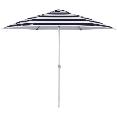 Imagem de Bel - Guarda-sol Milagres Premium em Aluminio 2,4m Listrado Preto/Branco