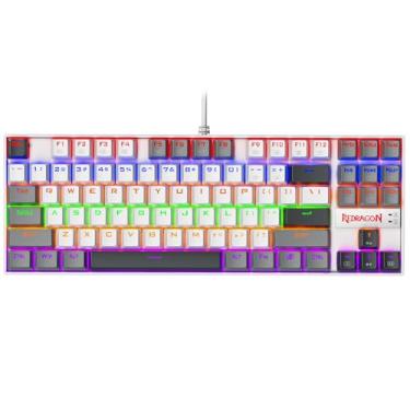 Imagem de Teclado Redragon mecânico para jogos K552, compacto de 87 teclas, teclado LED para jogos com teclas vermelhas, anti-ghosting, moldura de metal para jogos e digitação em PC, adequado para iniciantes