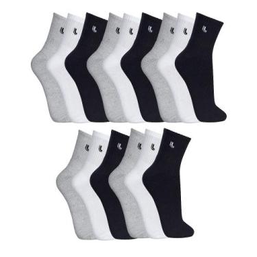 Imagem de Meias Masculina Lupo Cano Médio Sport 3245 Kit Com 15, 37-40, Misto