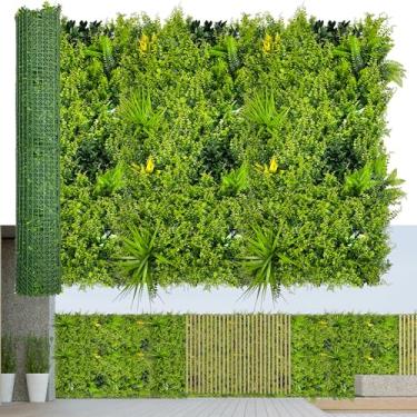 Imagem de ODTORY Painéis de parede de vegetação artificial 3D: tela de privacidade de cerca de hera de buxo anti tela de privacidade de plantas falsas para ambientes externos, internos, jardins, quintais e