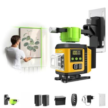 Imagem de Nível Laser Verde Profissional, 12 Linhas, 40m, Controle Remoto, IP54, Bateria Recarregável, Modo Manual e Autonivelamento
