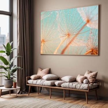 Imagem de Quadro com Moldura Sala Quarto Dente de Leão Decorativo Horizontal Grande Hall