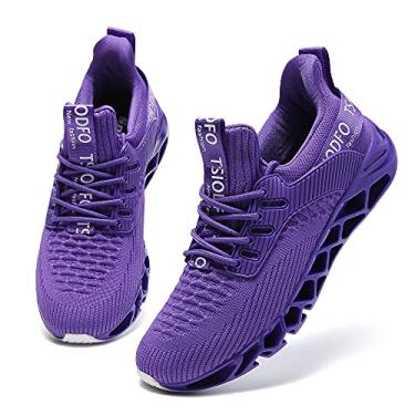 Imagem de SKDOIUL Tênis esportivo feminino para caminhada, moderno, casual, esportivo, tênis de corrida, A069 Roxo, 6.5