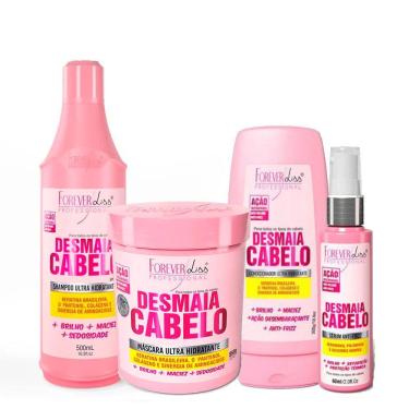 Imagem de Kit Desmaia Cabelo Sham, Cond, Marc e Sérum Forever Liss 