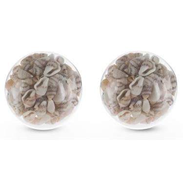 Imagem de Puxador de vidro com conchas – puxadores decorativos premium para armários e gavetas – puxadores e puxadores de móveis inovadores para artesanato de hardware DIY – Vaidade, ferragens de cômoda para