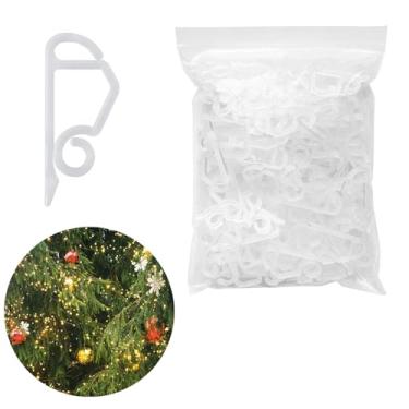 Imagem de ToolValtz Clipes de luz de Natal, 100 peças, gancho de calha para uso externo, à prova de intempéries, clipe de luz para decoração de Natal, sem necessidade de ferramentas