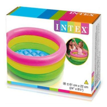 Imagem de Piscina Inflável banheira para Bebê Colorida Intex 61cm x 22cm 28 Litros - Bordas e Fundo inflável 57107
