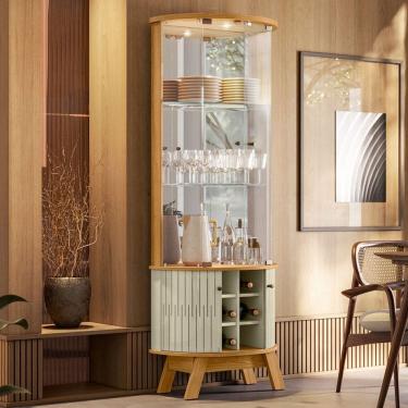 Imagem de Cristaleira Marina 4 Portas Cumaru/Opala - Madetec