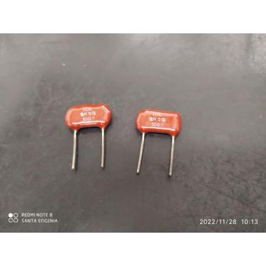 Imagem de 2x Capacitor Mica Prata 2,2nf/100v = 2k2/100v 3% Cm3 Icl