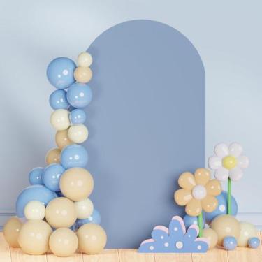 Imagem de Capa de arco de casamento PATYDEST Dusty Blue Spandex 1x2m