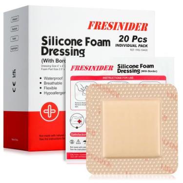 Imagem de Curativo de espuma de silicone FRESINIDER Wound Bandage 10x10cm, pacot