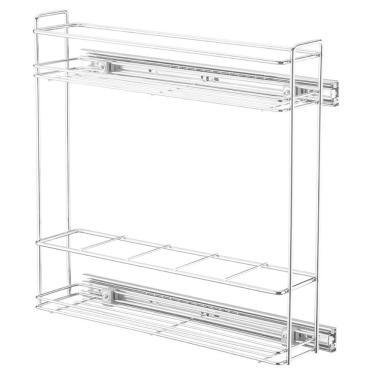 Imagem de Porta Tempero Aramado Deslizante para Armário Cozinha 44,5x12x37,5cm Aço Cromado