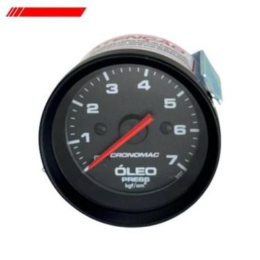 Imagem de Manômetro pressão de óleo 52mm mecânico 7kg street preto 155107sp cron