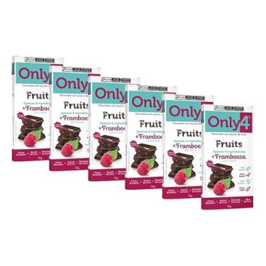 Imagem de Kit 6X: Chocolate 70% Cacau com Framboesa Sem Lactose Vegano Only4 70G