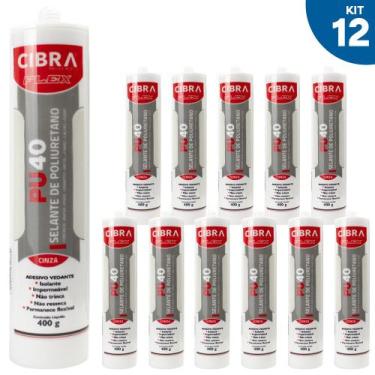 Imagem de Kit 12 Selantes PU 40 Selante de Poliuretano Adesivo Vedante Cibra Fle