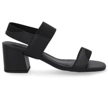 Imagem de Sandália Usaflex Bico Quadrado Conforto Calce Fácil e Estilo, Preto, 3