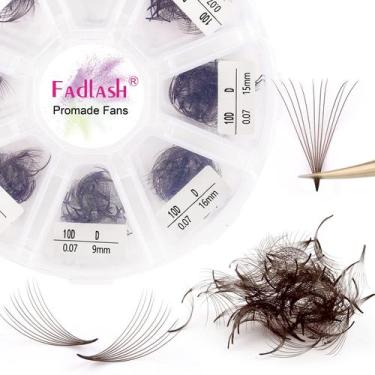 Imagem de Extensões de cílios FADLASH 10D 1000 unidades, ventiladores pré-fabric