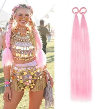 Imagem de Extensões de rabo de cavalo Lalridio Pink Tinsel Fashion 50cm