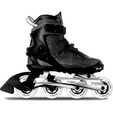 Imagem de RollingBunny Patins em linha PRO para mulheres adultas - Rolamento ABEC-9 com forro respirável para homens e mulheres, freio opcional, tamanho L 6-9, preto (USW8)