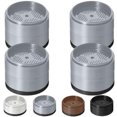 Imagem de Elevadores de cama 2.5 cm, 5.1 cm, 7.6 cm, 10.2 cm resistente, elevador de móveis ajustável para mesa, sofá, poltrona, geladeira, máquina de lavar, blocos empilháveis para elevação de cama (cinza