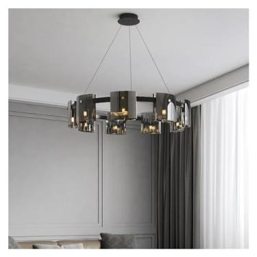 Imagem de Lustre de cristal escandinavo LED dourado preto compatível com quarto sala de estar hall luminária pendente decoração de casa luminária de interior luminária de lustre