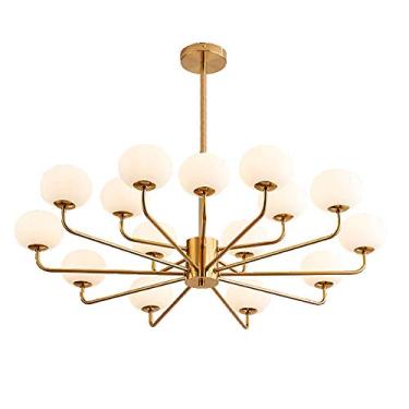 Imagem de Iluminação Led com lustre moderno com cúpula de vidro globo luminária de teto industrial para cozinha sala de jantar hall, lâmpada G9 personalidade nórdica lustre molecular feijão mágico-gal