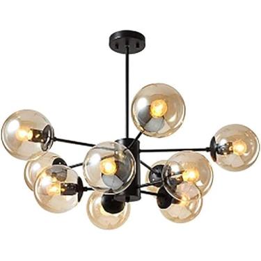 Imagem de Lustres Sputnik de latão 6 luzes, luminárias de teto industriais rústicas de meados do século, luminárias pendentes compatíveis, decoração moderna