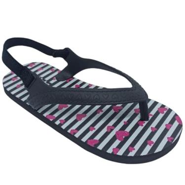 Imagem de Molekinha, Sandália Molekinha Menina Infantil PVC com Corações (Preto/Branco/Pink, BR, Bebê, Numérico, 23.5)