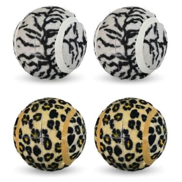 Imagem de 4 bolas de tênis pré-cortadas para andadores – Bolas deslizantes resistentes com almofadas de feltro para andadores e pernas de móveis, proteção de chão, decoração de festa com tema de tênis (leopardo