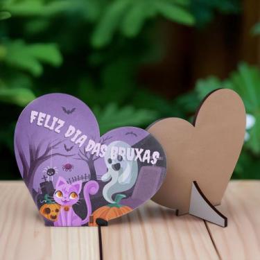 Imagem de 20 Lembrancinhas Halloween Coração MDF Dia das Bruxas - R9 Decor, Mode