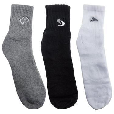 Imagem de Meia Esportiva Masculina Esportiva Confortável Anatômica Kit c/3 4355 