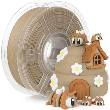 Imagem de Filamento de madeira iSanmate 1,75 mm, PLA+ Filamento de madeira 1,75 mm, Filamento de impressora 3D 1 kg Spool (20% pó de madeira + 80% PLA+)