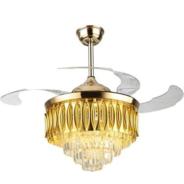 Imagem de fhda Ventilador de teto com luz LED ventiladores de teto luz europeia de fonte de luz tricolor ventilador de teto com controle remoto ventilador de luz de teto doméstico com mudo para terraço sala de