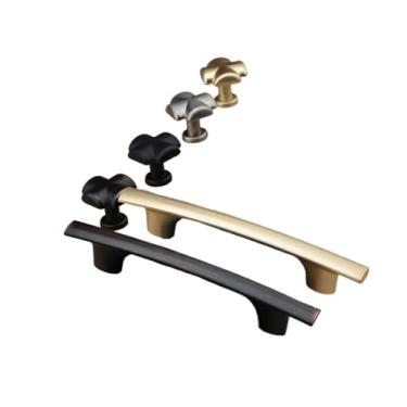 Imagem de CXYFQUUK Puxador de armário criativo cozinha ouro puxadores de liga de zinco ferragens para móveis 2 peças (preto vermelho 192 mm)