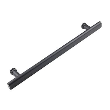 Imagem de Puxador de porta de vidro empurrar e puxar, porta deslizante simples casa de banho banheiro chuveiro porta de vidro acessórios de hardware - preto (tamanho: 400 mm) ()