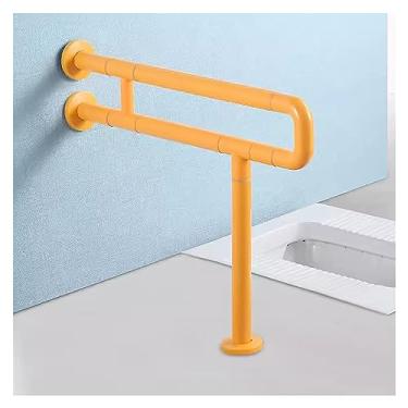 Imagem de Barras de segurança para vaso sanitário para deficientes físicos para banheiro, barra de apoio com aderência texturizada, trilhos de segurança para vaso sanitário com perna para idosos