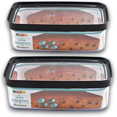 Imagem de Kit 2 Potes Herméticos para Bolo de Forma 1.5L Acrílico Transparente H