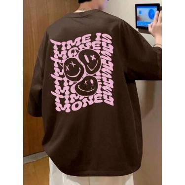 Imagem de Camiseta Timeis Money Blusa Oversized Desenho Estampa Grafica Frente C