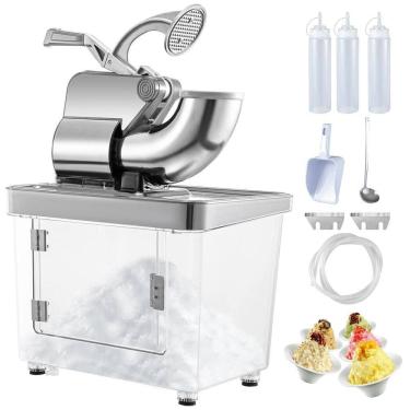 Imagem de Máquina de Raspadinha Profissional, Produz 199 kg, H, 300W, 110v, VEVOR 110V Electric Ice Shaver, Cinza