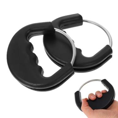 Imagem de UtySty Pacote com 2 trelas resistentes para cães com alças de borracha, correntes para cães, guia de apoio para cães, cabo de amarrar, corrente de amarração de aço inoxidável, coleira de treinamento