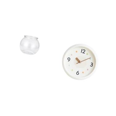 Imagem de Fenteer Relógio de Parede Moderno Transparente para Aquário Pequeno, Aquário para Peixes Pequenos, Ornamento Redondo Pequeno, Aquário, Vaso de Mesa para Mesa